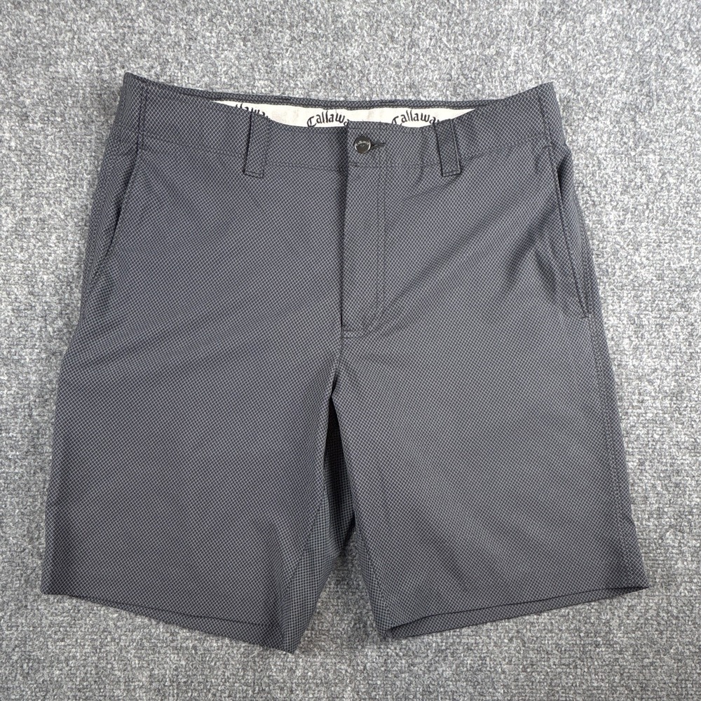 Callaway Men's Performance Stretch Active Waistband Golf Shorts Gray Pattern 34
